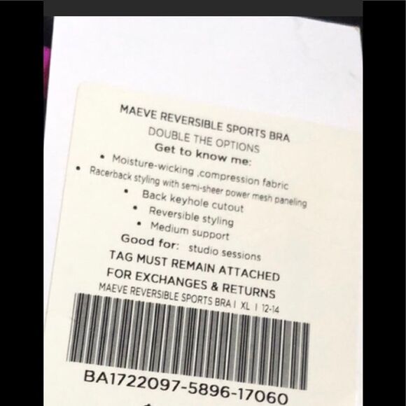 Fabletics maeve reversible sports bra Sz XL purple black - Picture 6 of 7